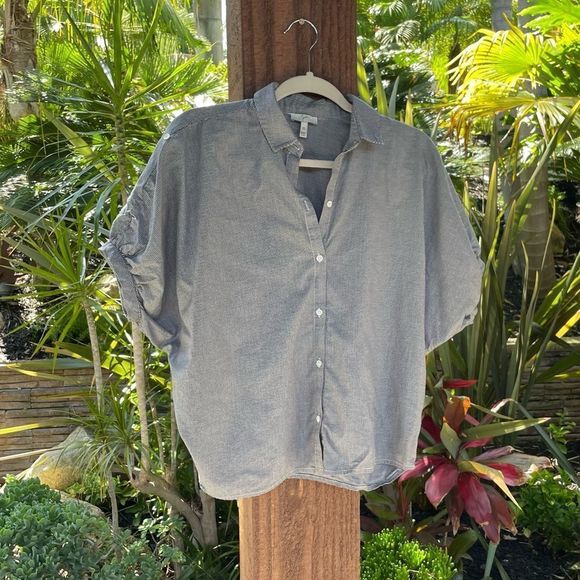 JOIE super soft lightweight cotton button down blouse sz XS - Picture 2 of 12
